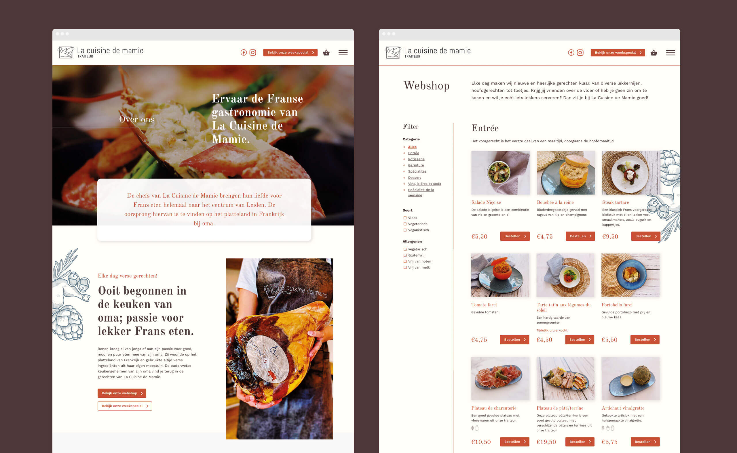 webshop ontwerp, grafisch ontwerp, la cuisine de mamie, mamie gourmande